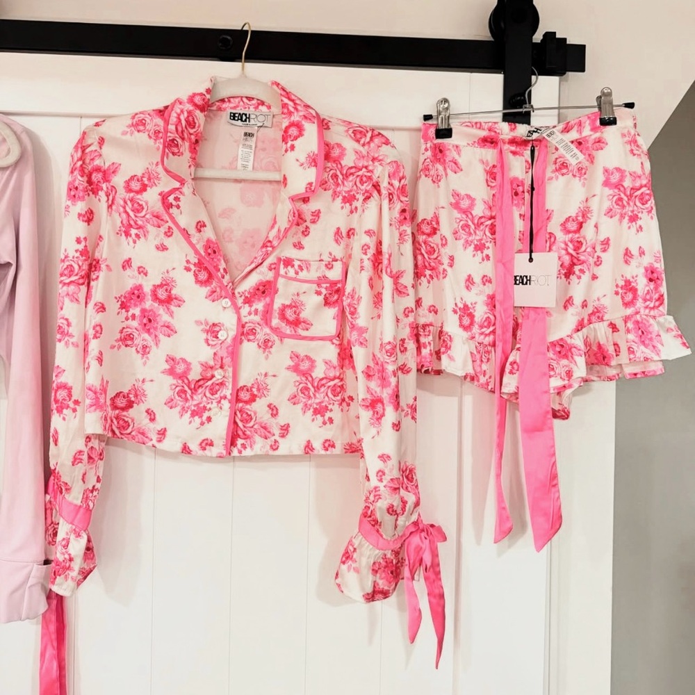 Beach Riot Pink Floral Pajama Set
